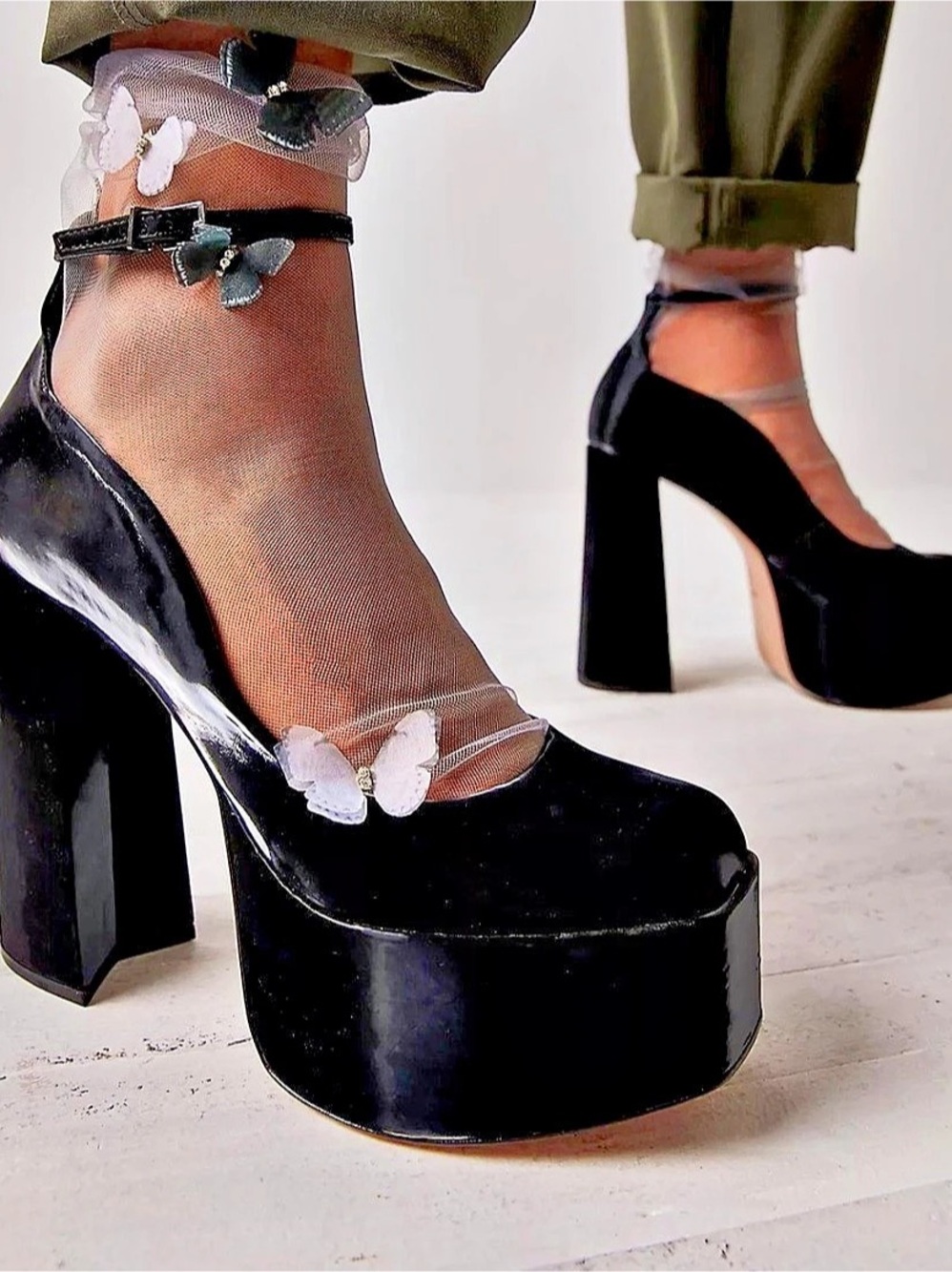 Schutz Darlene Platform Pumps Black Heels US 8B